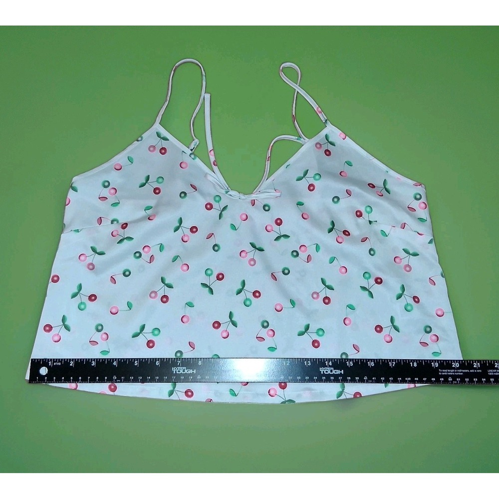 Colsie Womens Cami & Shorts Pajama Set Sleepwear Satin Cherry Print Size M - Picture 14 of 16